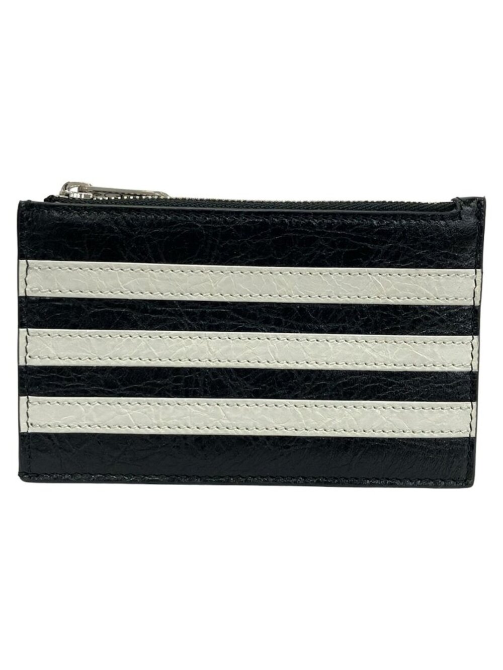 Balenciaga Coin Purse Black White Adidas Fragment Case Leather